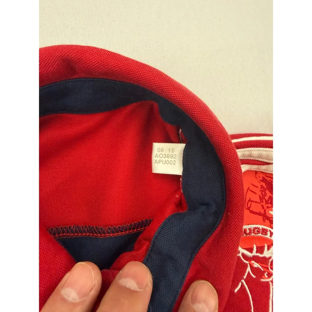 Adidas Munster Rugby Polo Mens Medium Blue‎ Red Climalite AO3892 Short Sleeve